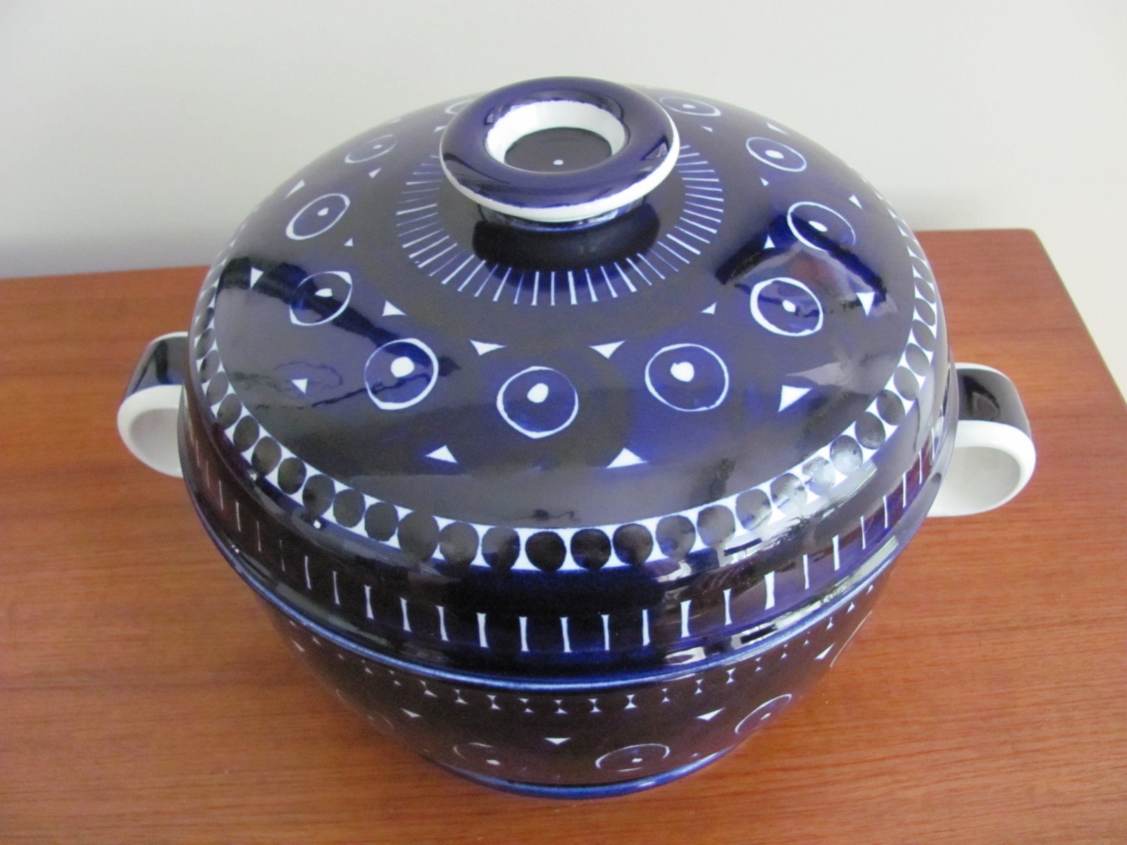 Vtg ARABIA FINLAND VALENCIA POTTERY SOUP TUREEN LID BOWL Ulla Procope Exc!