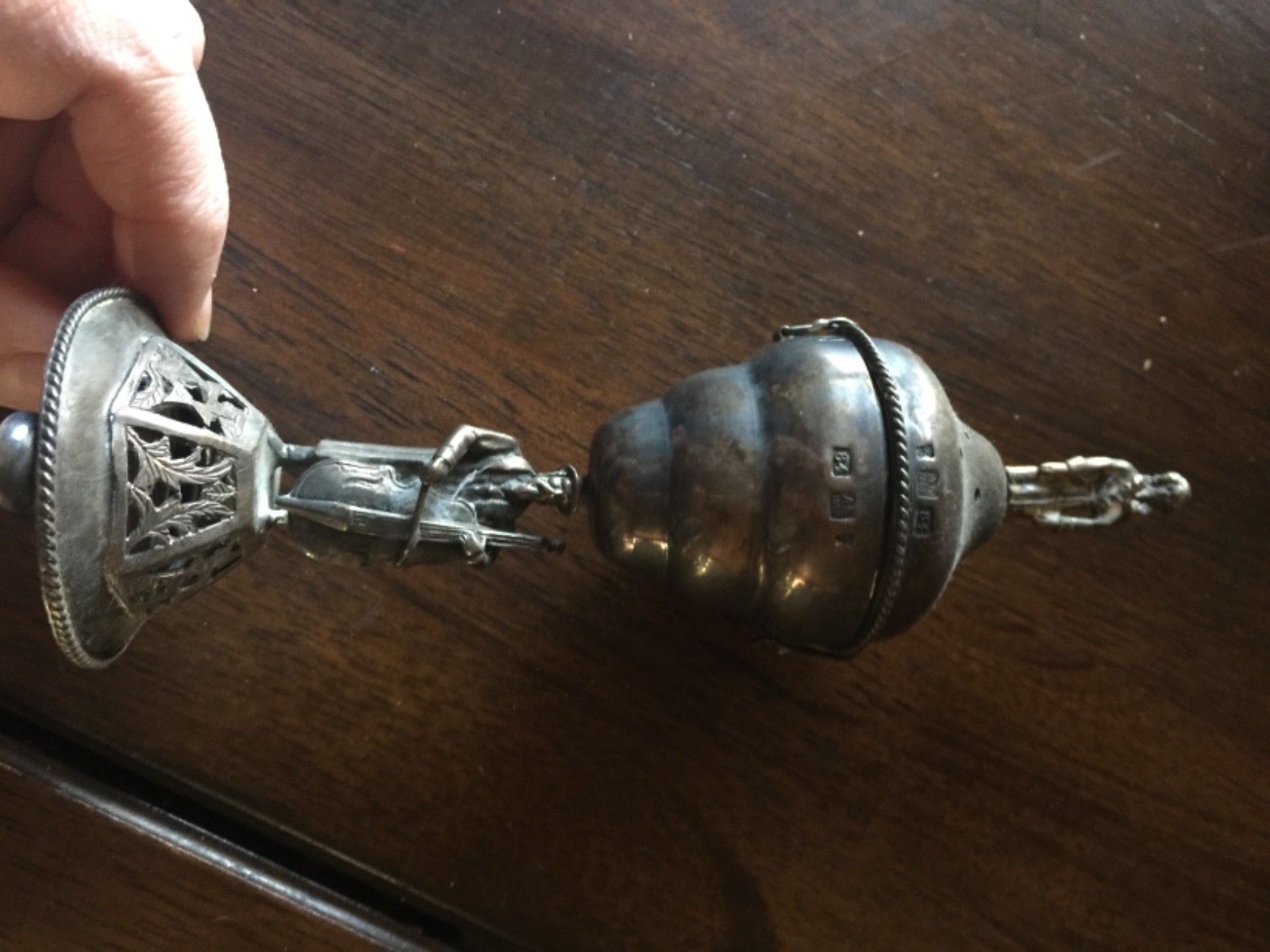 sterling Silver shabbet spice box salt epper havdalah