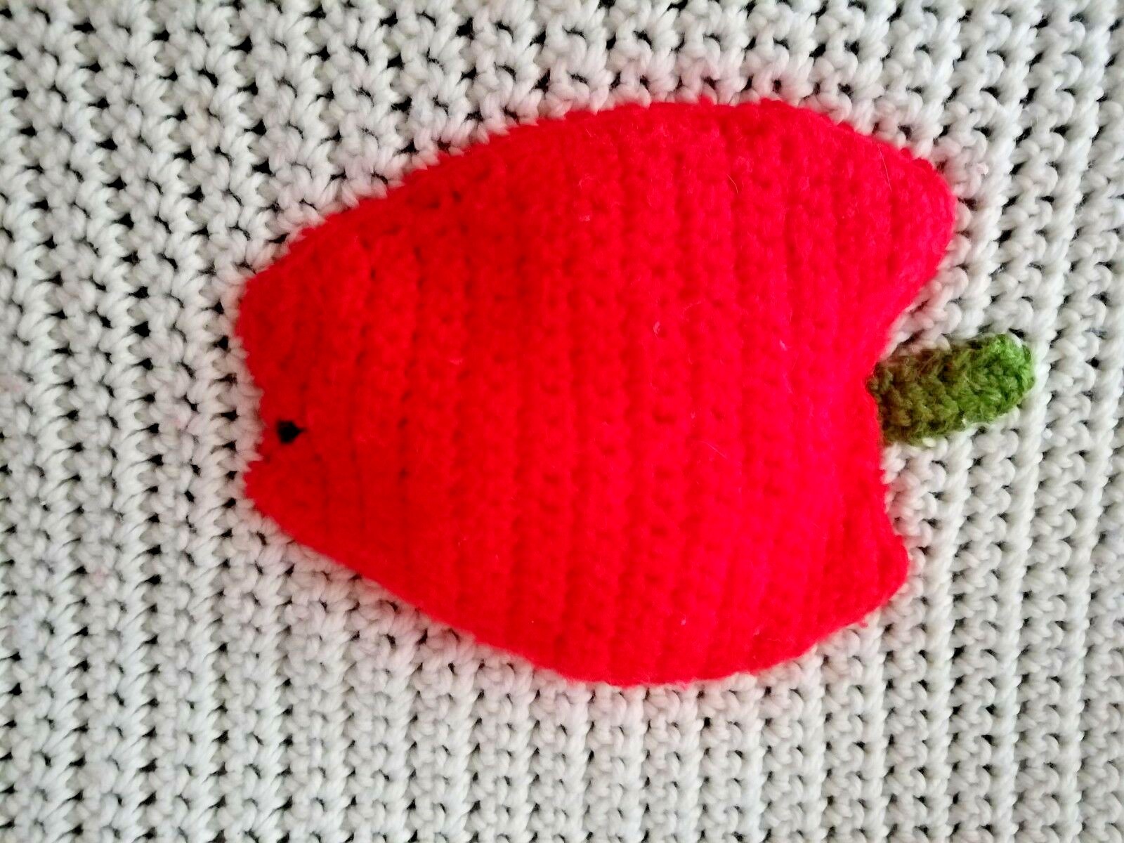 Vintage Homemade Afghan Blanket With Puffy Fruits 65