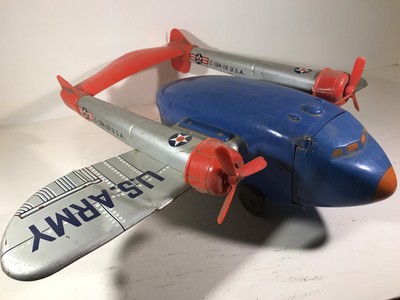 1950's Ideal US Army Globemaster Toy Airplane C-184 plastic & tin