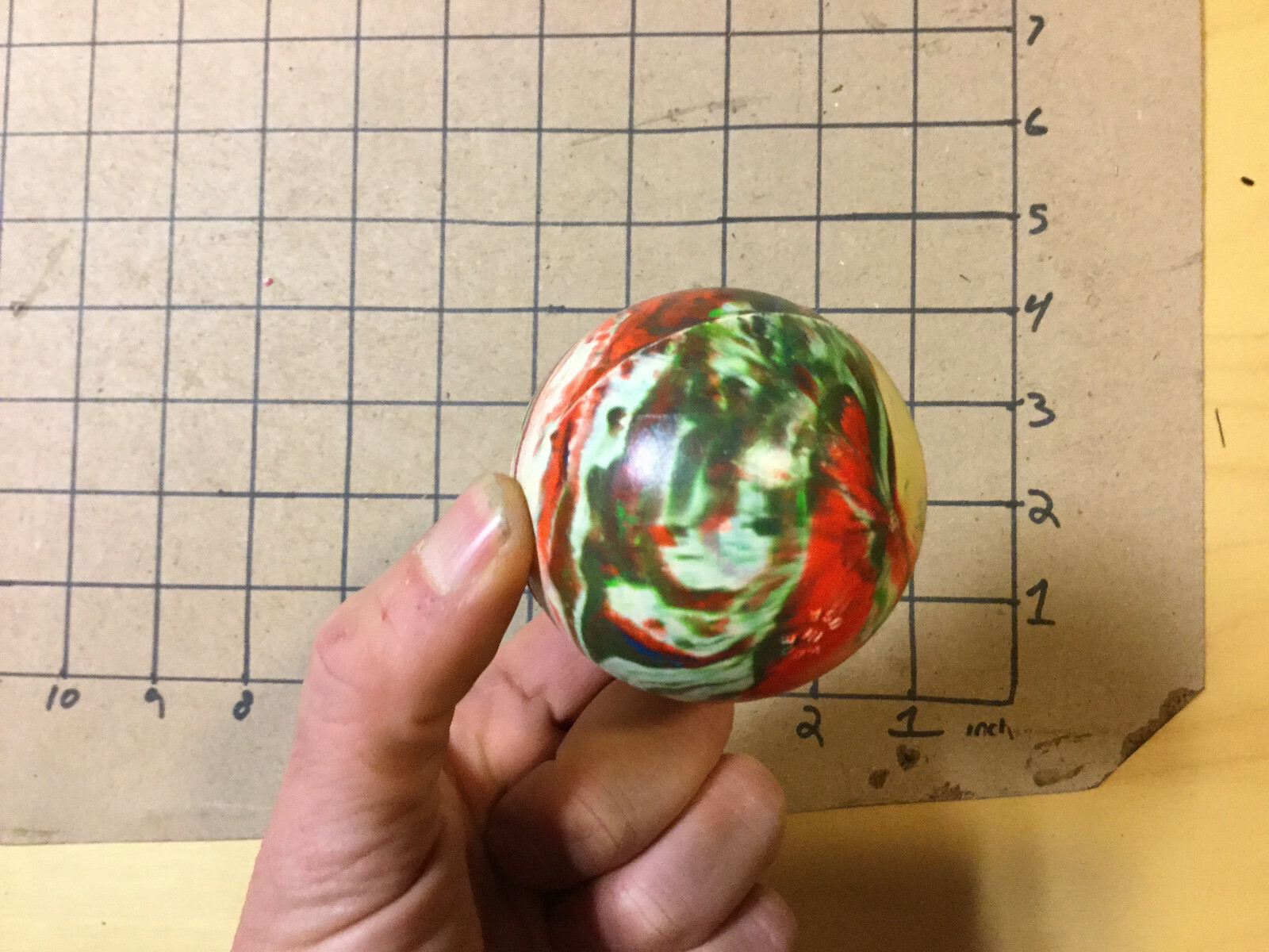 vintage BALL -- UNMARKED but for MADE IN USA, swirled #4