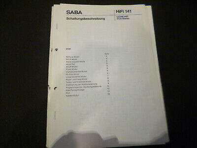 Original Service Manual Schaltplan Saba Ultra Hifi 9120Stereo