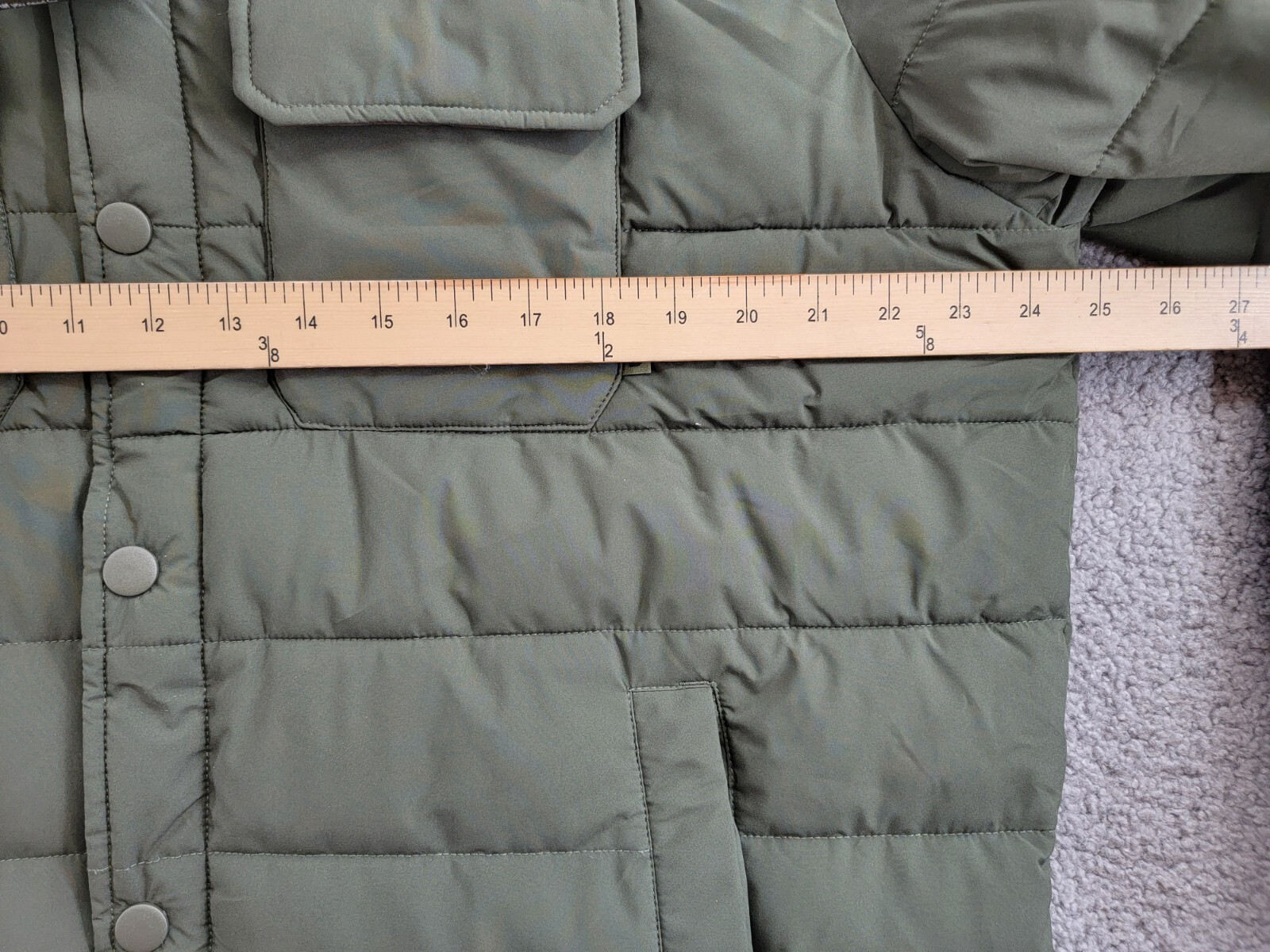 BASS OUTDOOR Colorblocked Padded Shacket Men's XL Green Snap Front Closure L/S - Picture 5 of 16