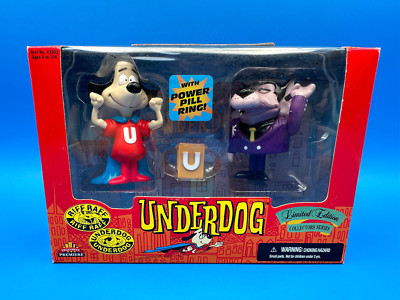 UNDERDOG UNDER DOG & RIFF RAFF POWER PILL RING LIMITED EDITION FIGURES VINTAGE
