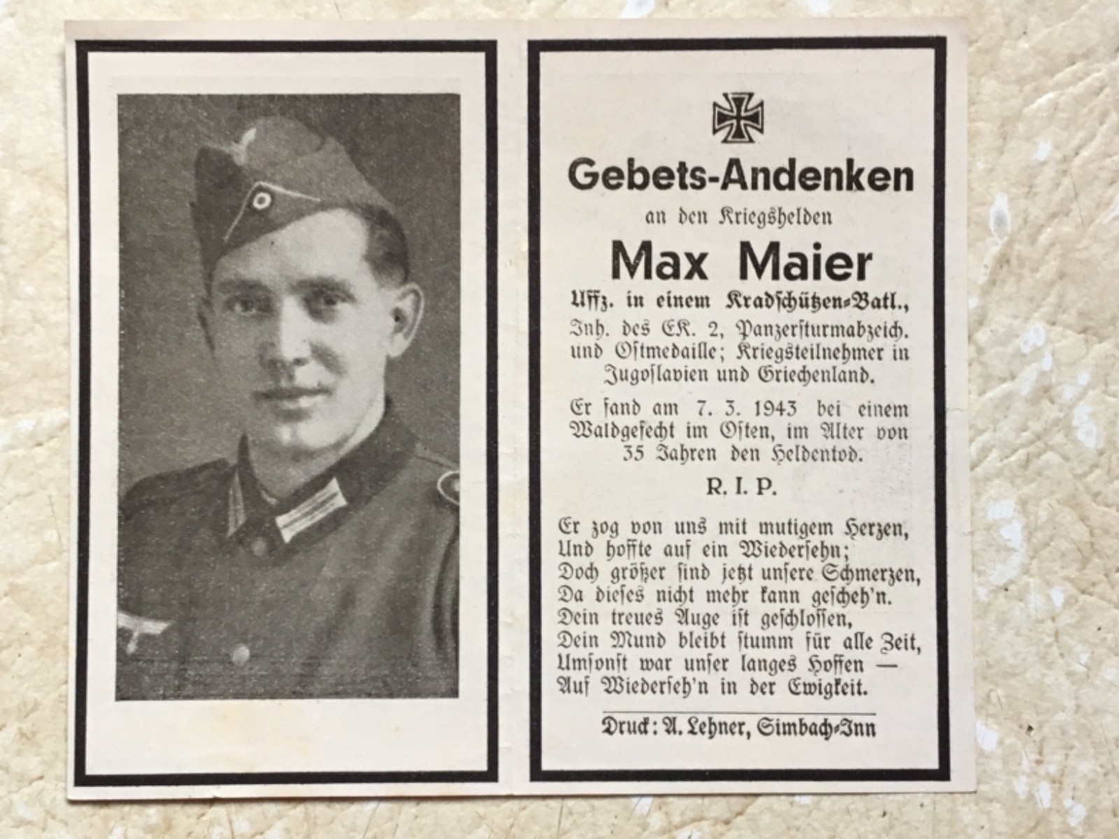 RARE WW2 KGB SEIZED PANZER PHOTO *** PANZER TANK & IRON CROSS DEATH CARD LOT
