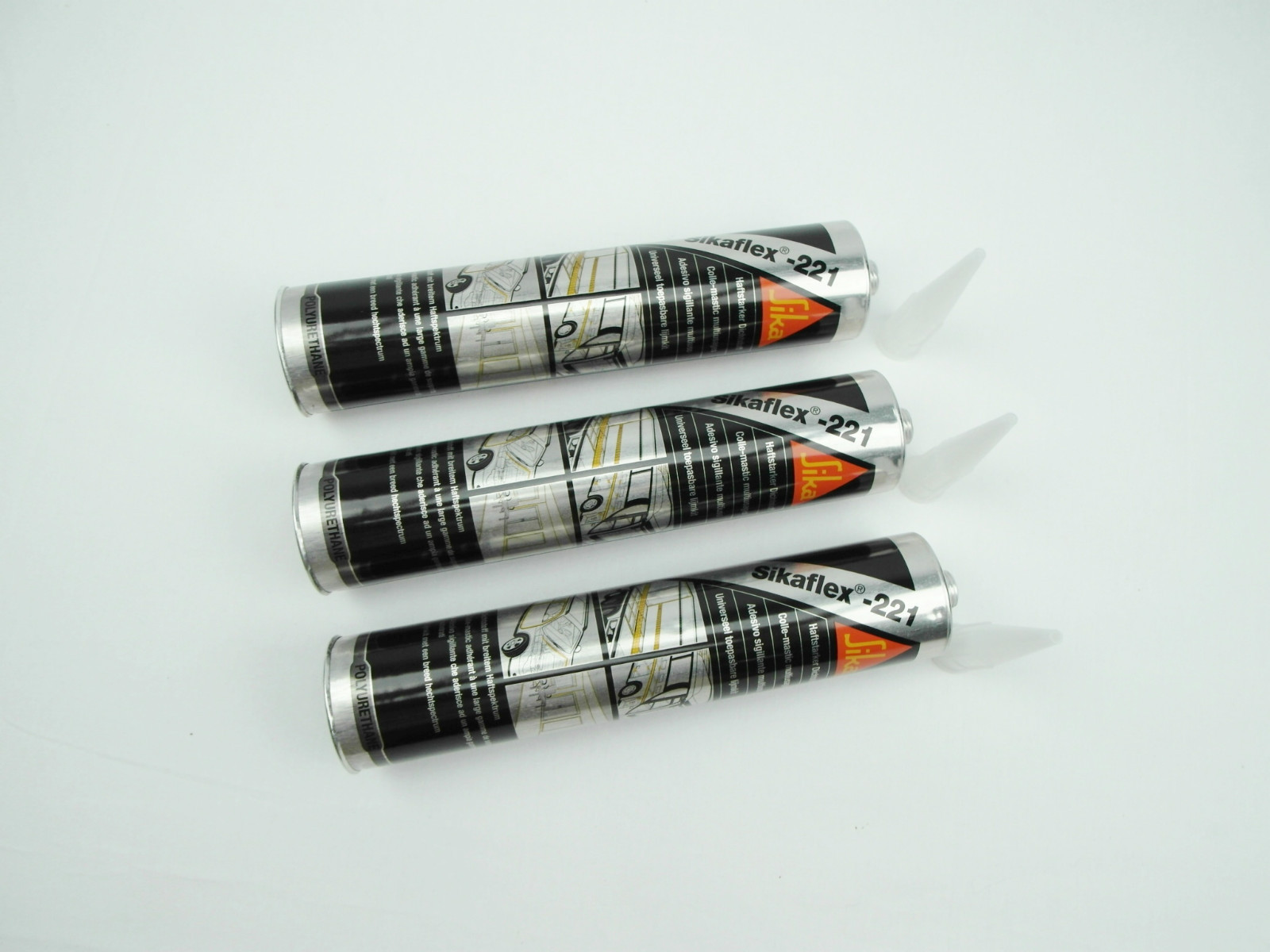 3x sikaflex 221 300ml wahlweise in schwarz / braun / wei / grau