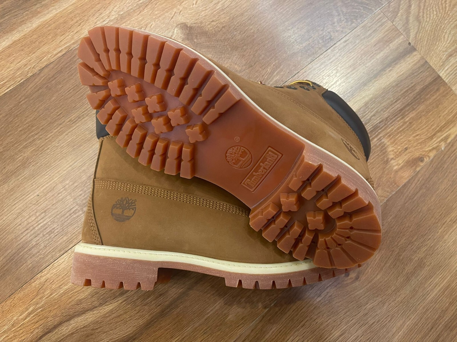 Pre-owned Timberland Men's Waterproof Premium Lace Up Boots Dark Wheat Nubuck 72066