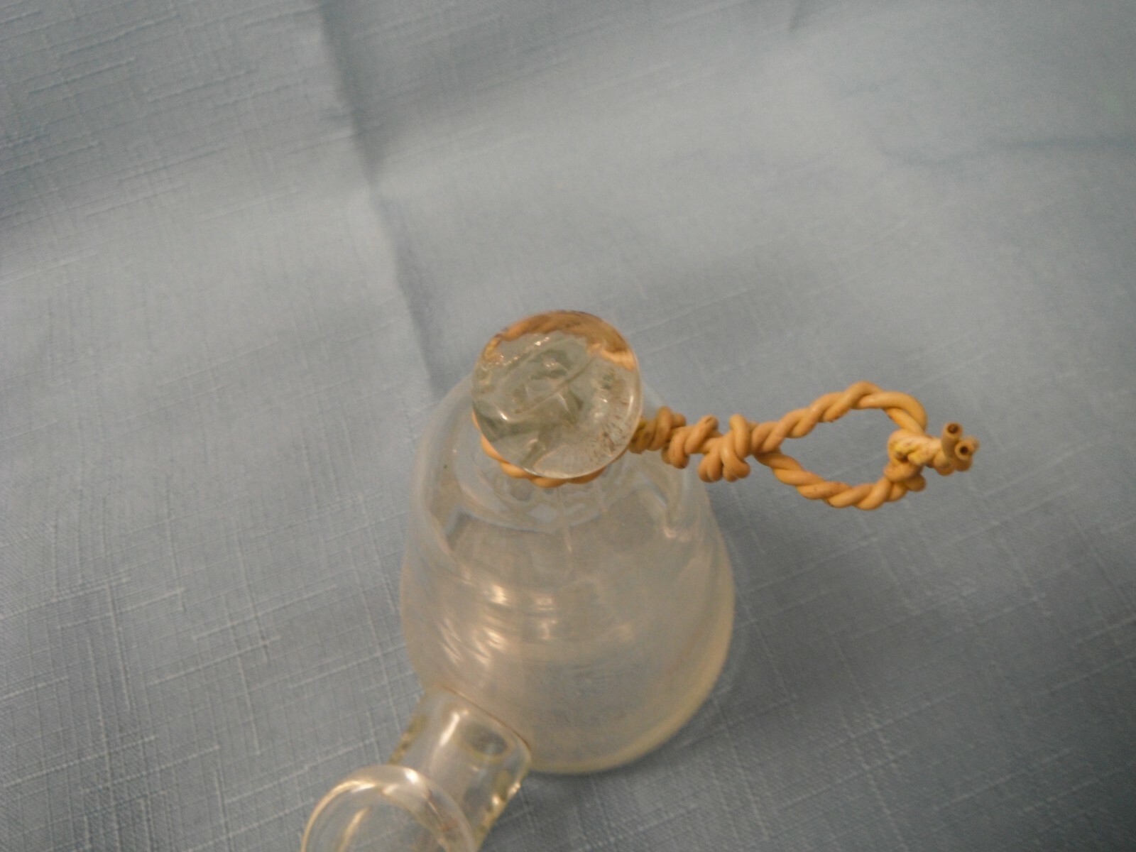 BIRD CAGE FEEDER, Antique  BLOWN Clear glass