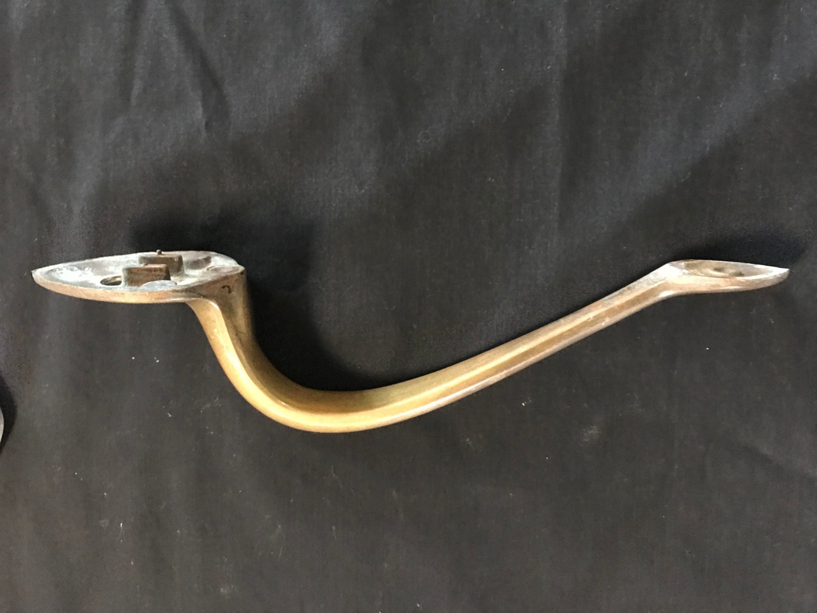 Vintage Brass Door Handle Barn Door Pub Has Hole for Lock & Piece for Deadbolt