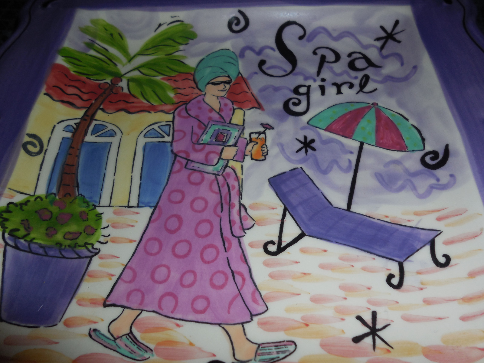 CERTIFIED INTERNATIONAL SERVING PLATE *SPA GIRL*    EUC