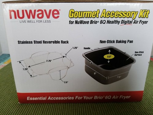NuWave Brio Air Fryer Accessory Kit 6 Qt. 37233 - Cookbook included! -NEW!!!