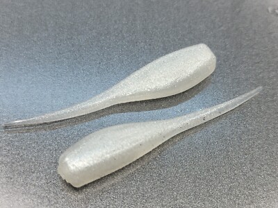 (24)  2'' SLAB HUNTER ''Pearl White'' GRUBS JIGS CRAPPIE PANFISH STINGER BABY SHAD