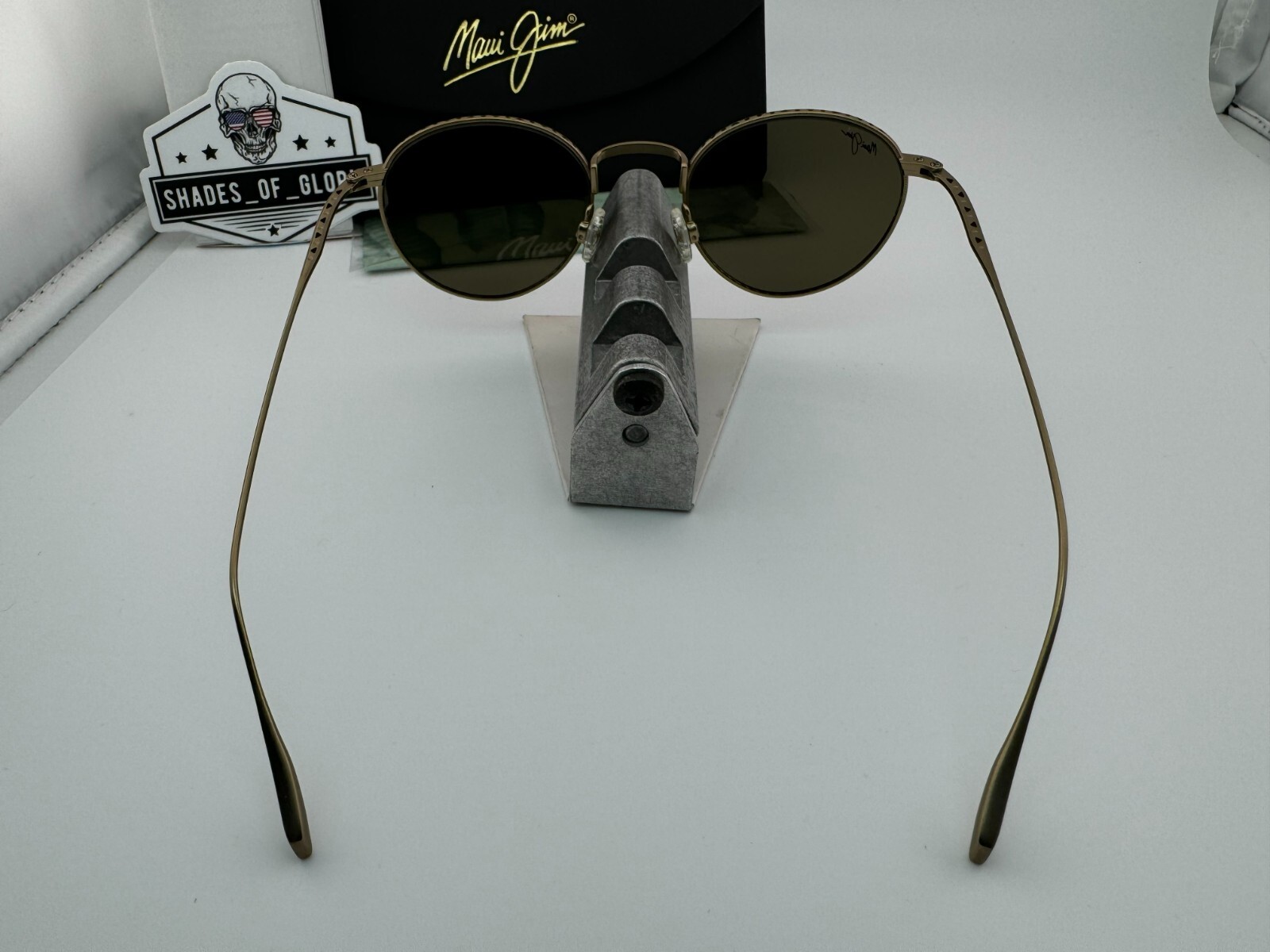 Pre-owned Maui Jim North Star Mj 757-16m Gold W/ Hcl Bronze Polarized Round Sunglasses
