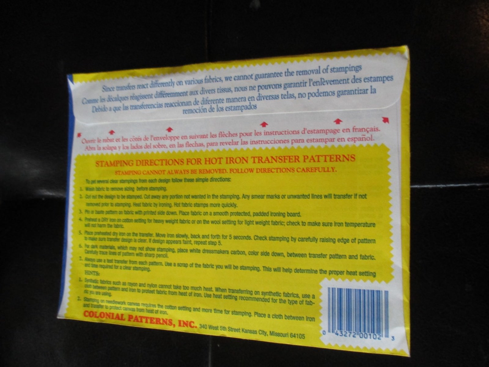 VINTAGE Aunt Martha's IRON-ON Embroidery TRANSFERS - #3919 DENIM DAN