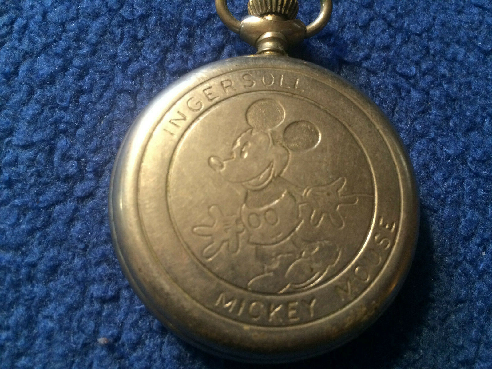 VINTAGE MICKEY MOUSE INGERSOLL POCKET WATCH USA