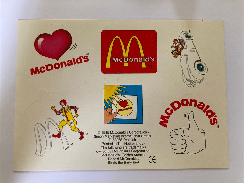 4 Autocollants Sticker Vintage Publicitaire Mcdonalds 1995 Birdie The Early Bird
