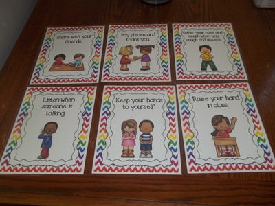 9 Laminated Manners Posters.  Full Page Classroom Charts.  8.5x11.   Display cha