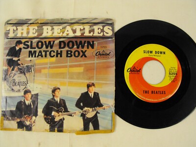 Beatles - Slow Down / Match Box - 45 RPM -  Capitol 5255 w/ Picture Sleeve NICE