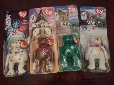 TY Beanie Babies McDonald s International Bears  1997 & 1998 Set Of 4 New in box