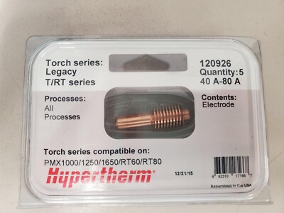 Genuine Hypertherm 120926 ElectrodeRT60 RT80 PMX 1000 1250 1650 (4 Pack) Plasma