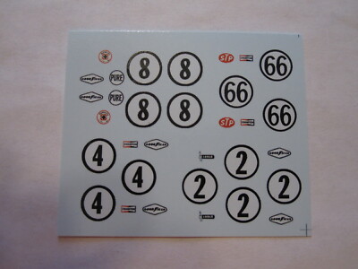 TYCO PRO #8 #66 #2 #4 Decal set to do 4 cars 1/64 scale AFX Aurora Auto World