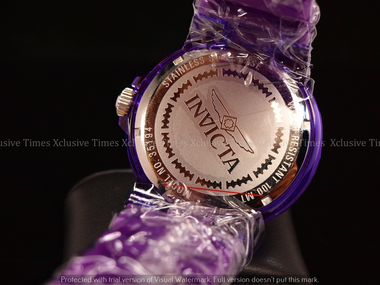 NEW Invicta Men's 52mm GRAND PRO DIVER ANATOMIC Purple Clear Case Strap SS Watch