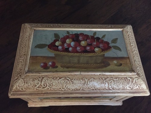 Wooden Hand Painted Wood Relief Lid Dowry Chest Blanket Box Decorative Trunk