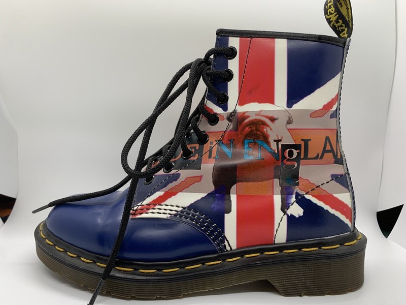Vintage 90s Super Rare Union Jack Dr. Martens UK Sz5 Dr. Martens Boots Union Jack British Flag Leather Combat  main image 4