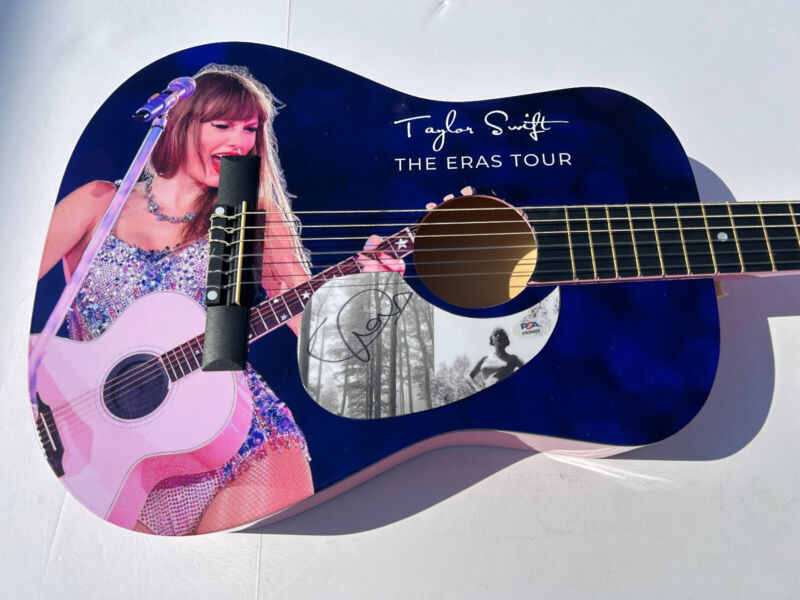 Taylor Swift Signed Autographed Folklore The Eras Tour Acoustic Guitar PSA/DNA