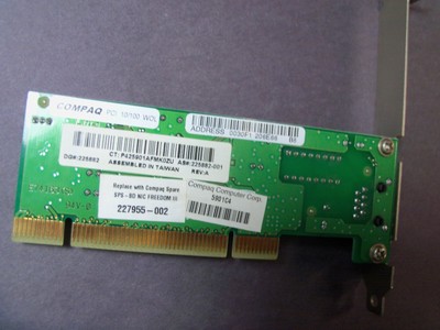 MPX/Compaq 10/100 PCI Network Card Adapter 227955-002  142127-406