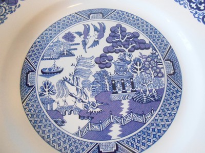 2 Royal Cuthbertson Blue Willow Cups & Saucers