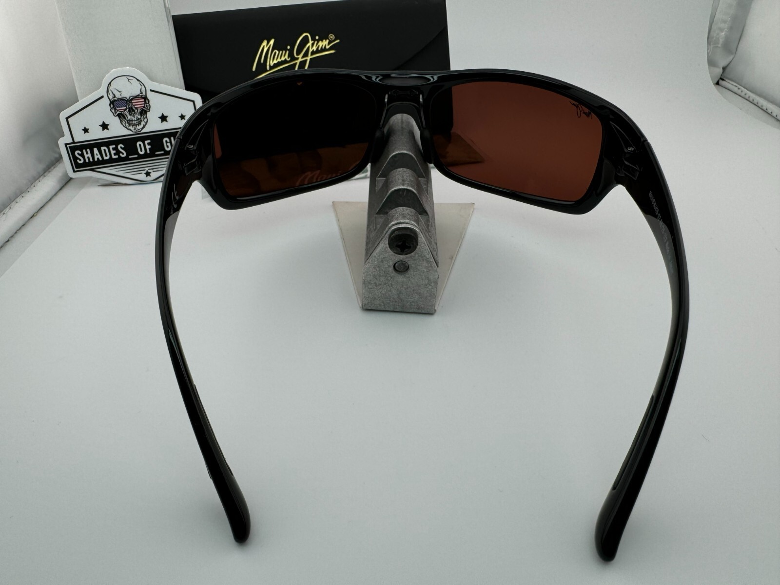 Pre-owned Maui Jim Haleakala Mj 419-02 Gloss Black Maui Rose Red Polarized Sunglasses In Pink
