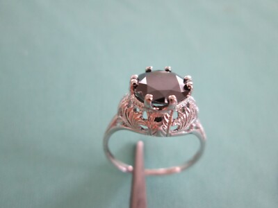 Pre-owned Real Black Diamonds Inc 2.25ct Real Black Diamond Ring,vintage Edwardian Style,appraisal,free Dia Tester