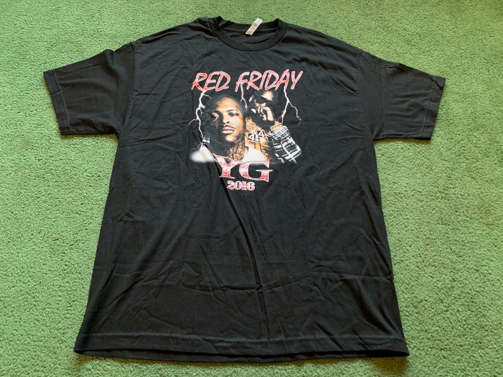 MEN'S YG RED FRIDAY 2016 CONCERT TOUR BLACK TEE T-SHIRT SIZE