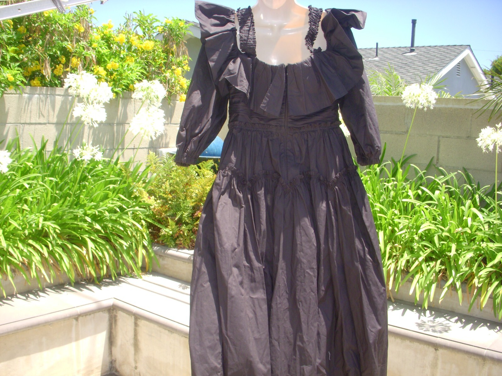Pre-owned Ulla Johnson Caprice On/off Shoulder Black Midi Dress 100% Cotton Us 8, $520