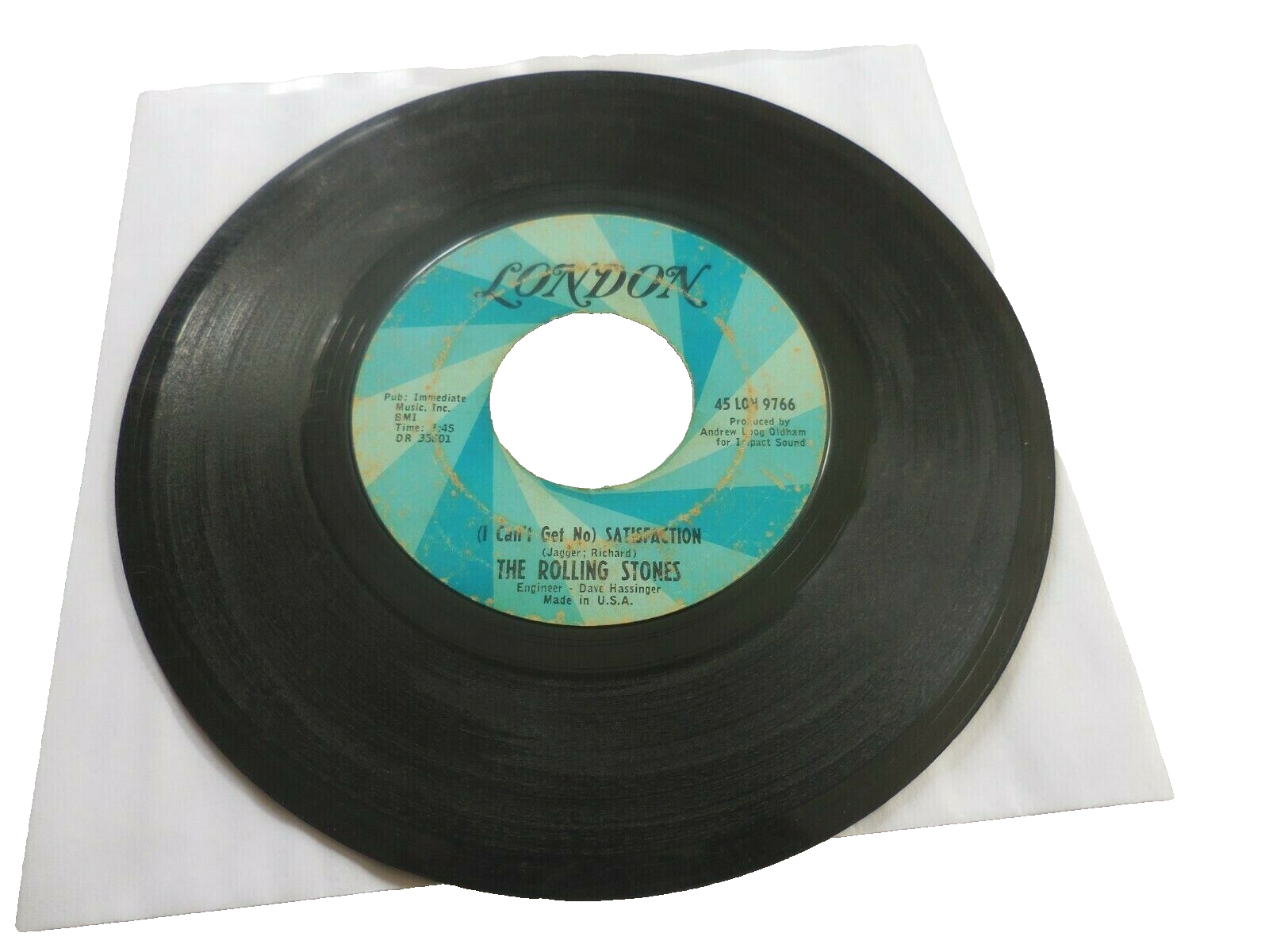 The Rolling Stones vinyl 45 single, Satisfaction, 45 LON