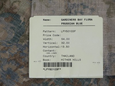 Ralph Lauren Gardiners Bay Floral Fabric Remnant Linen Sample 26 x 25