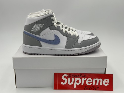 ★ナイキ★ AIR JORDAN 1 MID \"WOLF GREY\"BQ6472-105 Nike Air Jordan 1 Mid Wolf Grey Aluminum W BQ6472-105 Size