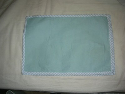 BLUE STRIPED WITH FLORAL MOTIF PLACEMATS LOT OF 6