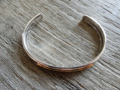 New Mens EFFY Black Sapphires and polished Sterling Silver Cuff Bracelet Med/Lrg