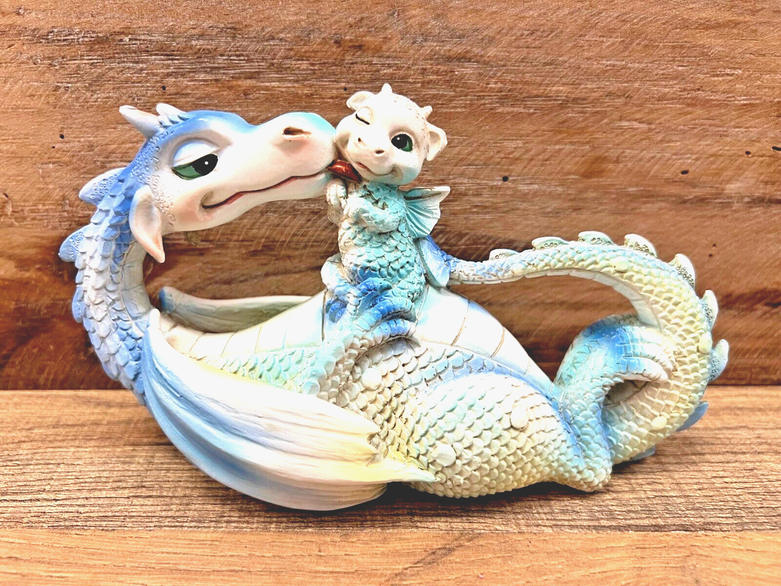 Dragon Mom With Baby Resin Figurine 7.5