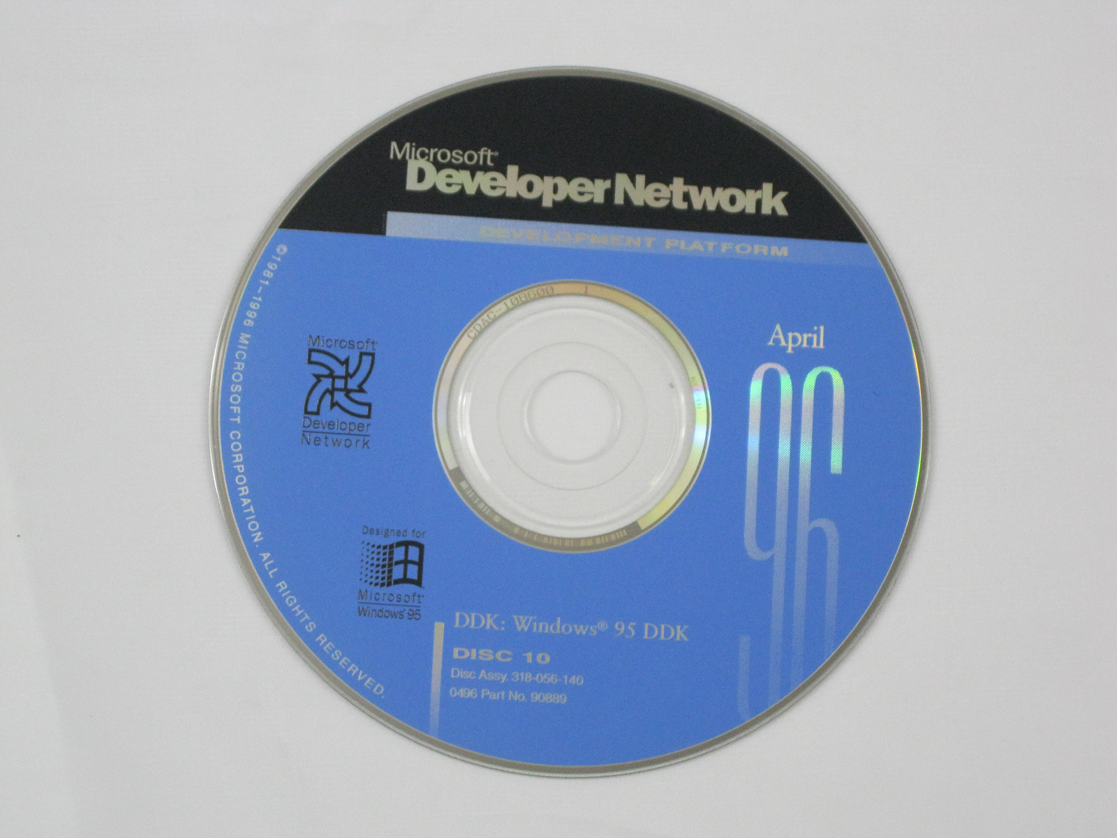Microsoft Development Network Device Drivers & Kits April 96 Discs 8-11 only