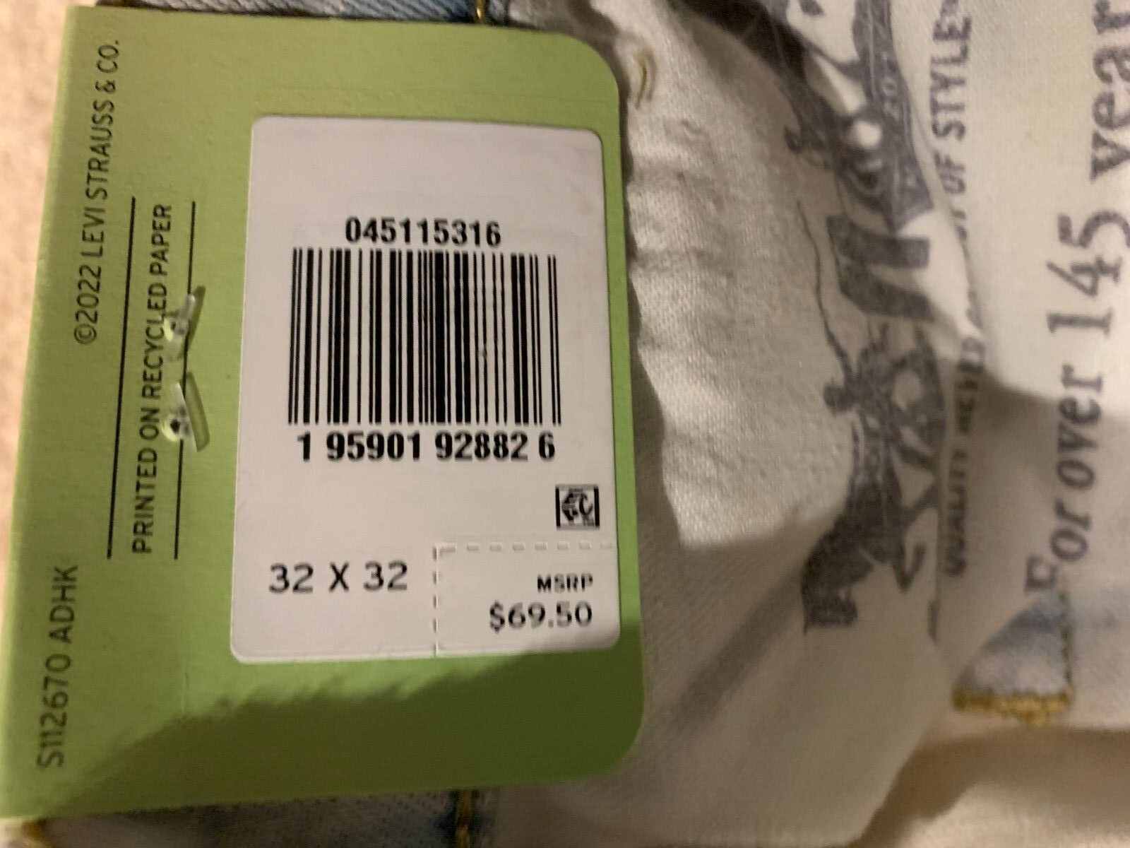 Levi's 511 Slim Fit Jeans W\Flex Stretch Faded Blue Mens Sizes NWT RT$69.50 5316