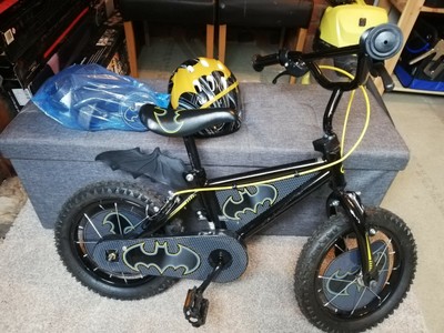 MV Sport Batman 14-Inch Boys Bike - Black with Helmet