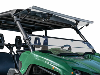 SuperATV Heavy Duty Scratch Resistant Flip Windshield for Yamaha Viking / VI