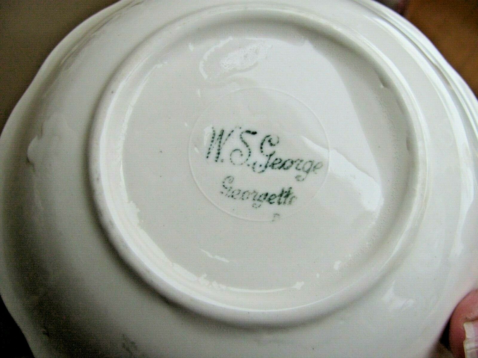 Vintage W.S. George Georgette Dutch Colonial Floral Fruit Bowl LOT 4 Platinum