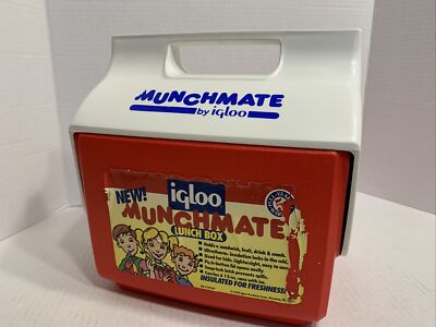 Vintage Munchmate Igloo Cooler/Ice Chest Red White Locking Lid Lunchmate 6 Pack