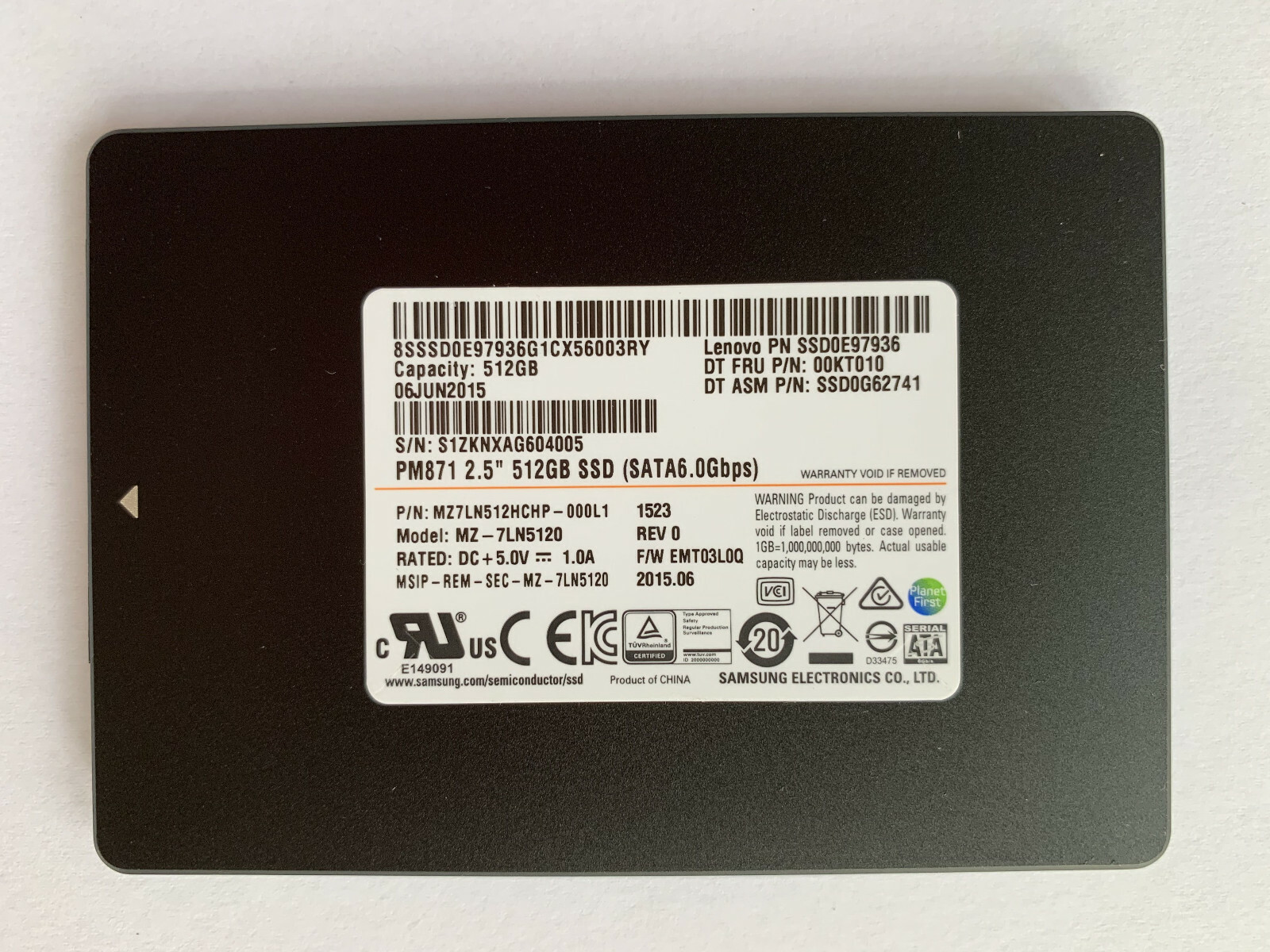 ②-W978-SAMSUNG SATA 512GB 2.5インチ SSD 2点 Samsung 512GB SSD 2.5