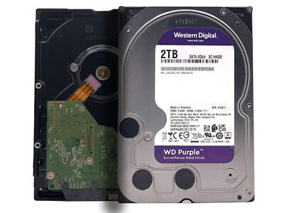 WD Purple WD20EJRX 2TB 64MB SATA 6Gb/s 3.5'' Surveillance Hard Drive CCTV DVR NVR