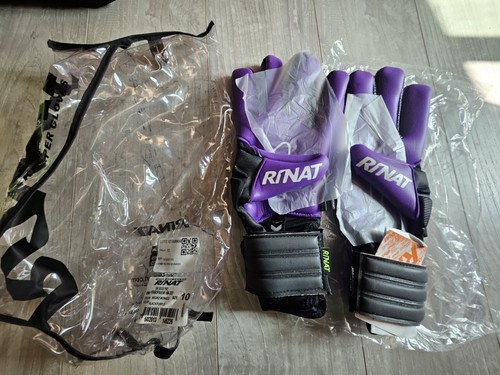 💥New RINAT THE BOSS Pro SOCCER GLOVE Size 10 Goalkeeper Futbol Black Purple